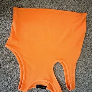 SHEIN Bright Orange Ribbed Top